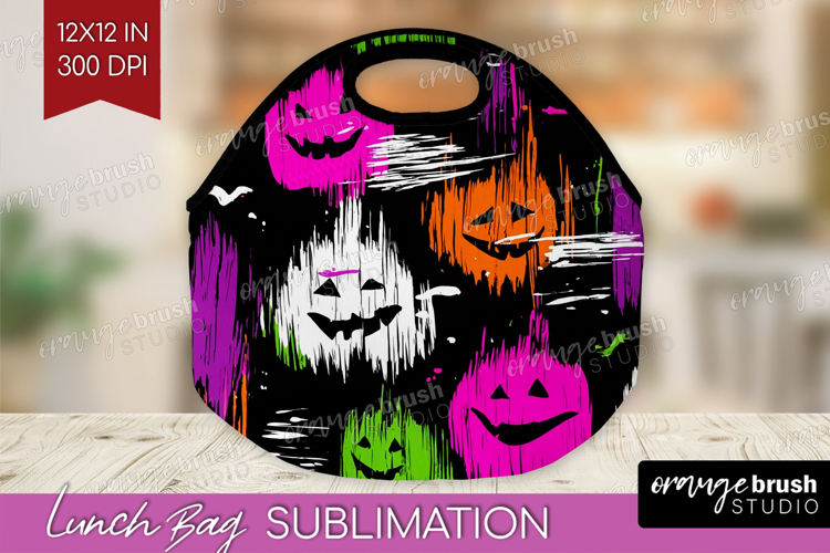 Halloween Lunch Bag - Brush Stroke Lunch Bug PNG Sublimation