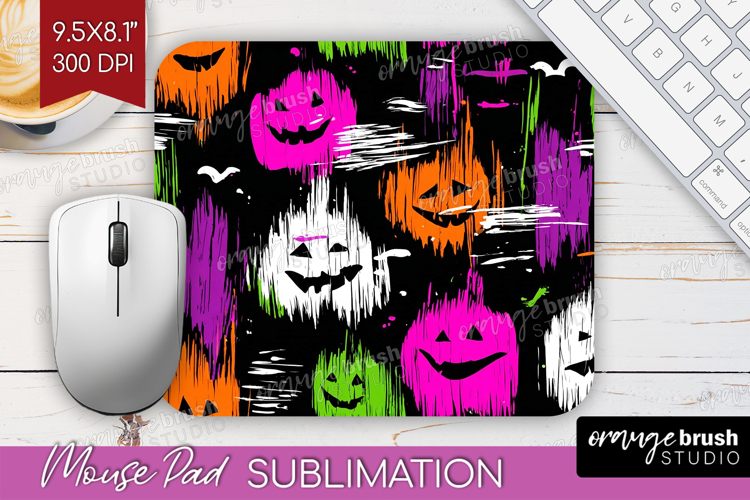 Halloween Mouse Pad Sublimation - Brush Stroke Mousepad PNG