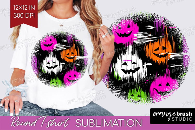 Halloween Round Tshirt Background - Brush Stroke PNG