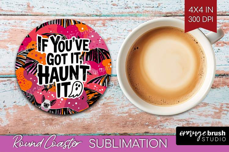 Halloween Quote Round Coaster - Sarcastic Coaster PNG