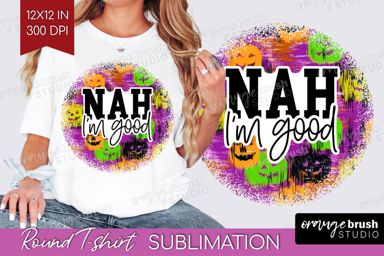 Sarcastic Halloween Quote Round Tshirt Background - Brush