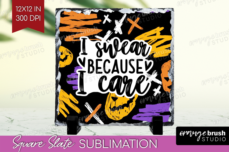 Sarcastic Halloween Quote Slate PNG - Brush Stroke Square