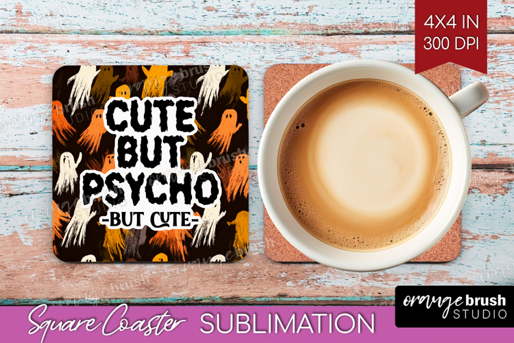 Halloween Quote Square Coaster - Sarcastic Coaster PNG