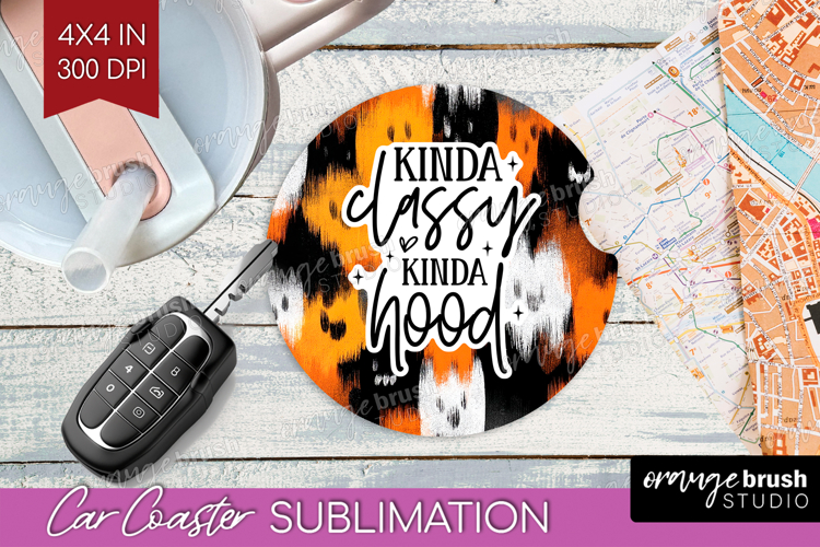 Sarcastic Halloween Quote Car Coaster - Brush Stroke Coaster