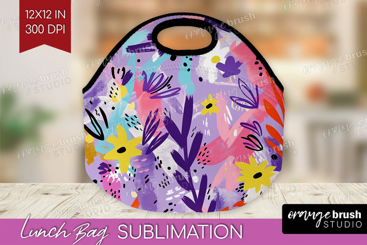 Brush Stroke Lunch Bag - Abstract Lunch Bug PNG Sublimation