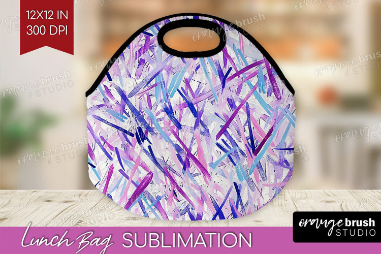 Brush Stroke Lunch Bag - Abstract Lunch Bug PNG Sublimation