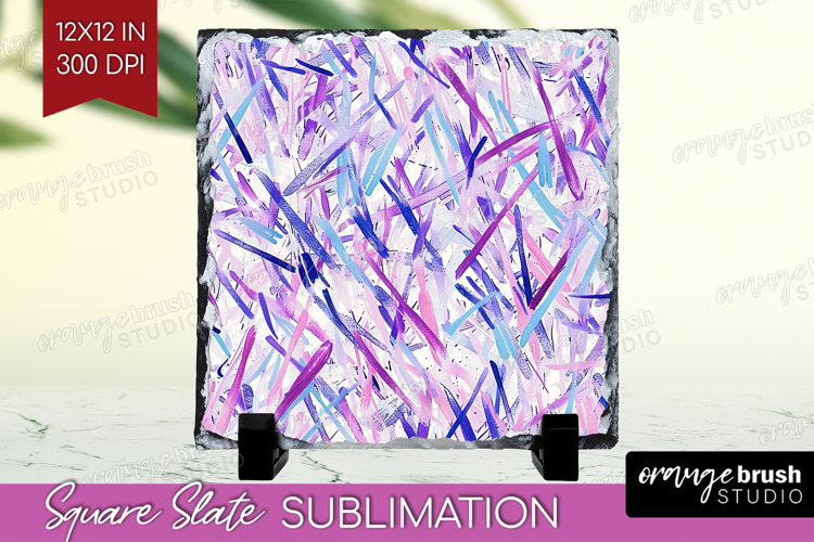 Brush Stroke Slate PNG - Abstract Square Slate Sublimation