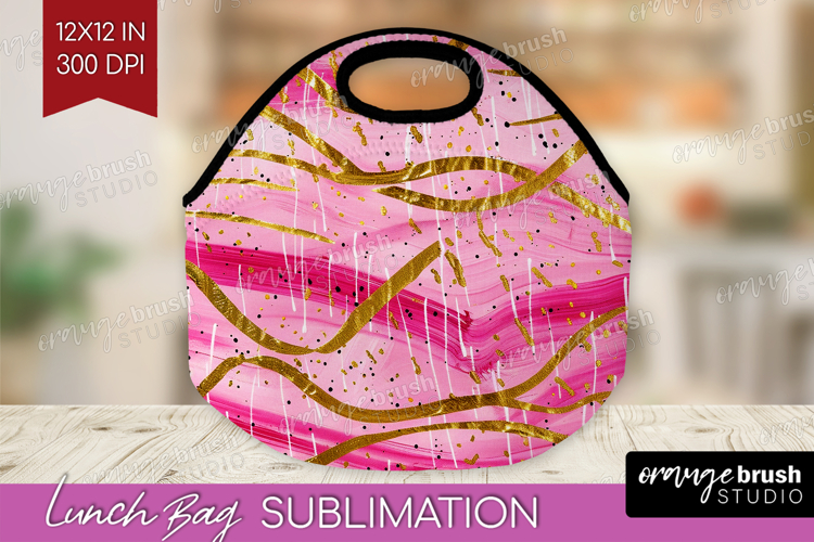 Brush Stroke Lunch Bag - Abstract Lunch Bug PNG Sublimation