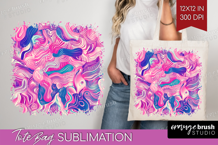 Brush Stroke Tote Bag - Abstract Tote Bag PNG Sublimation