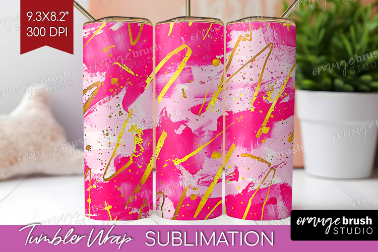 Brush Stroke Tumbler Wrap - Abstract Tumbler PNG Sublimation