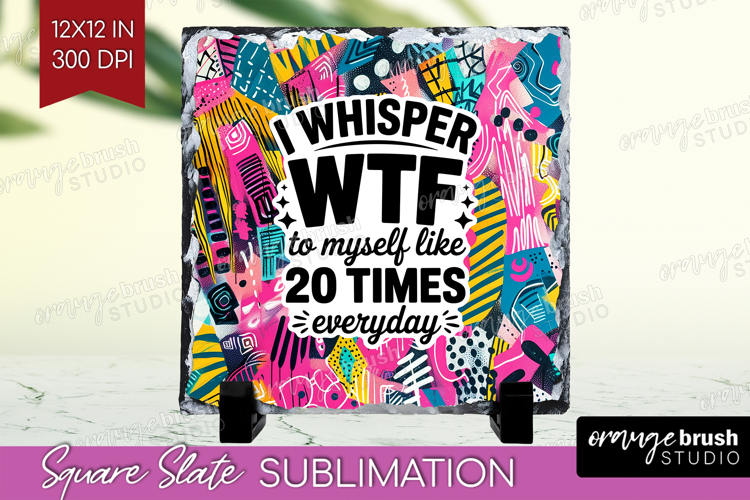 Sarcastic Quote Slate PNG - Brush Stroke Square Slate