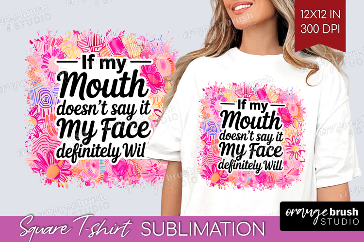 Sarcastic Quote Square Tshirt Background - Brush Stroke PNG