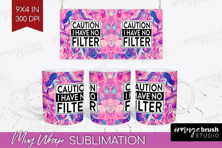 Sarcastic Quotes Quote Mug Wrap - Brush Stroke Mug PNG