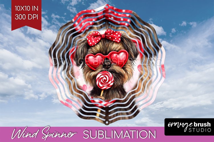 Brussels Griffon Valentine Wind Spinner Sublimation PNG Day