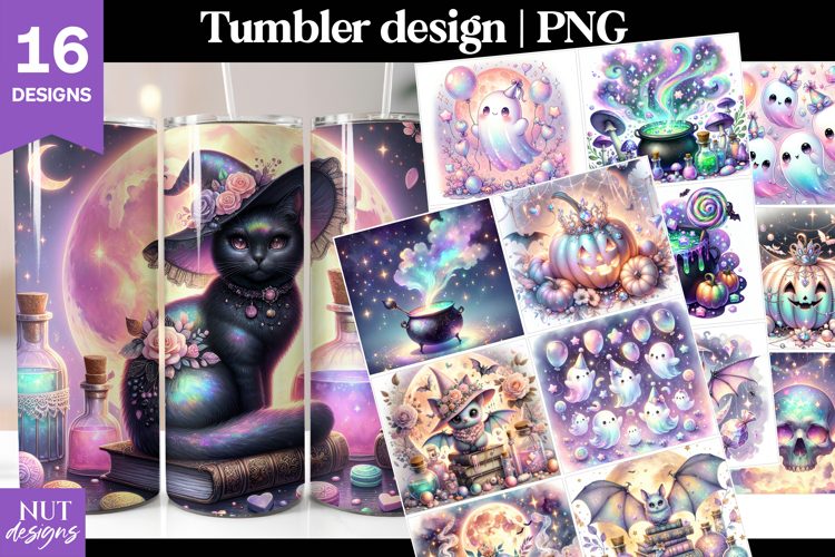 Iridescent Pastel Halloween Tumbler Bundle kawaii Halloween