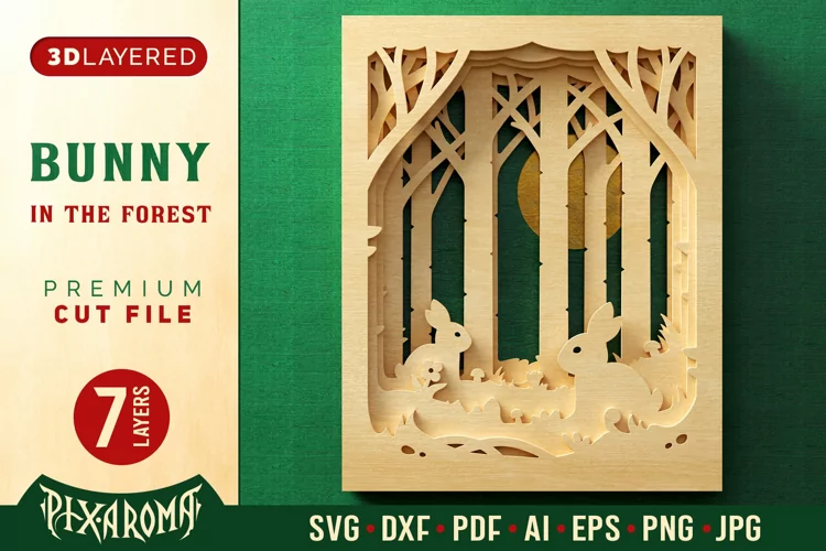 Bunny 3D Layered | Forest Animal SVG Cut File
