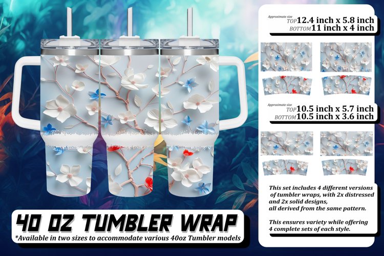 Meadow Blossom Sublimation Tumbler Wrap