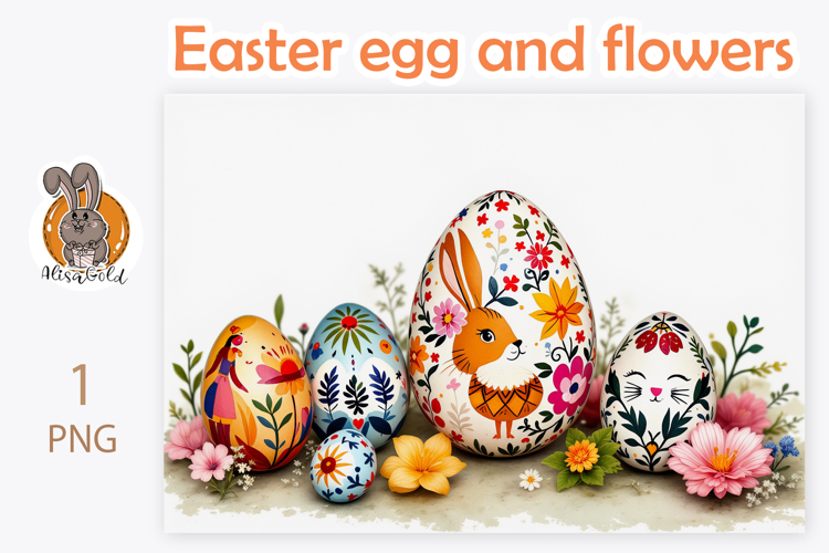 Easter eggs, flower, pattern