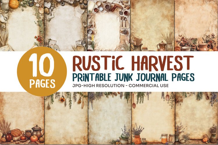 Rustic Harvest Junk Journal Pages example image 1
