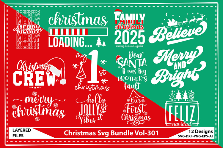 Christmas SVG Bundle, Xmas Svg, Merry Christmas Svg Designs