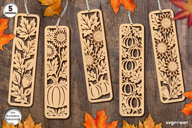 Autumn Bookmarks Laser Cut Bundle | Glowforge | SVG