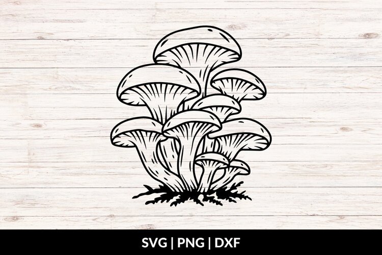 Botanical Mushrooms SVG, PNG, DXF example image 1