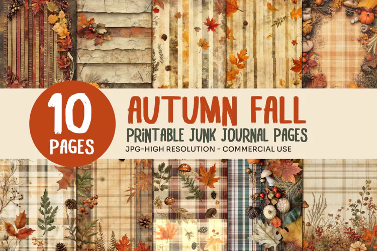 Autumn Plaid Junk Journal Pages
