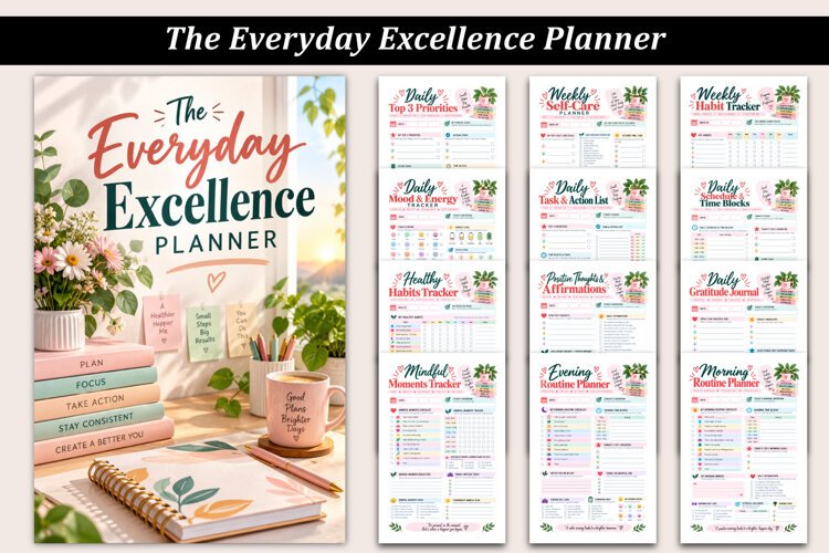 The Everyday Excellence Planner | Printable Self-Care, Produ example image 1