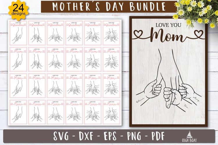 Holding Hands SVG | Personalized Mothers Day bundle