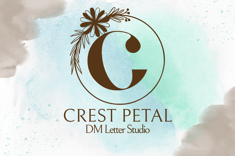Crest Petal Monogram - Floral Crest Serif Monogram Font