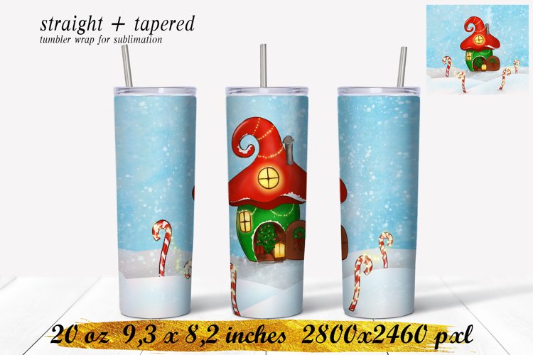 Winter Tumbler Sublimation,Christmas,20 oz skinny tumbler example image 1