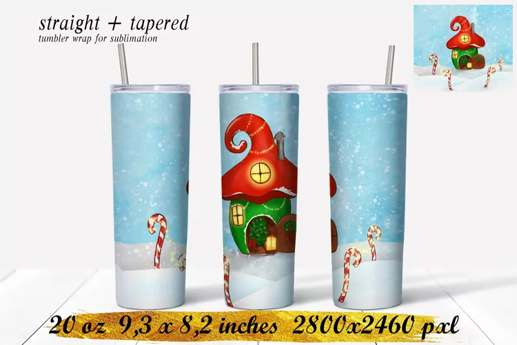 Winter Tumbler Sublimation,Christmas,20 oz skinny tumbler