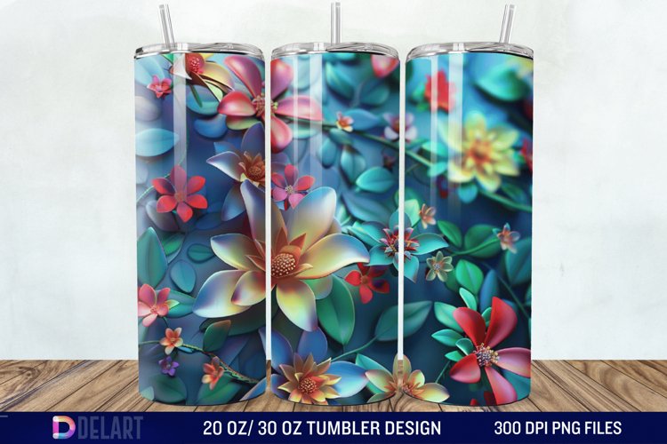3D Floral Tumbler Wrap example image 1