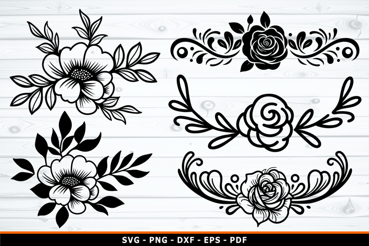 Flower Outline SVG, Flower SVG, Floral SVG,