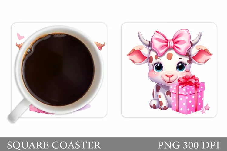 Valentines Cow Coaster. Valentines Coaster Sublimation