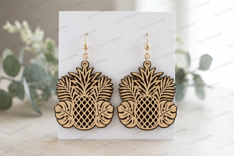 Pineapple Earrings Laser Cut SVG File,pineapple earrings svg