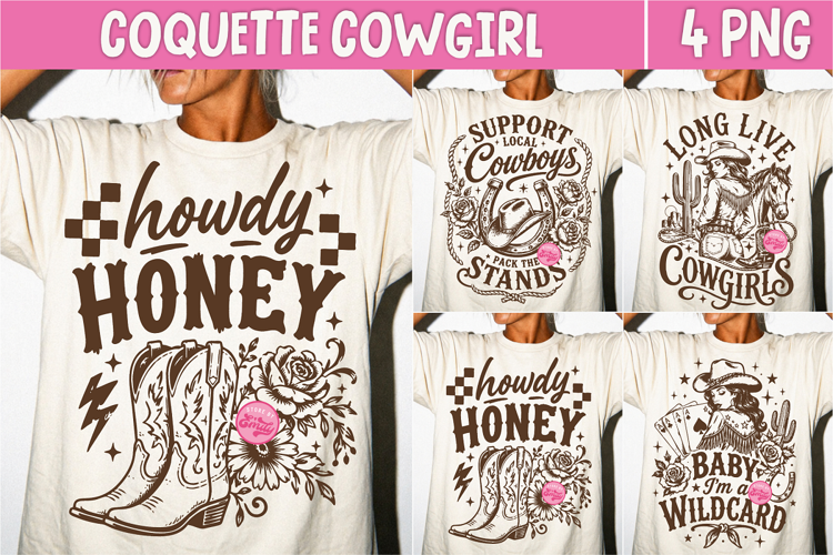 Western Cowgirl PNG, Coquette Country Girl Sublimation