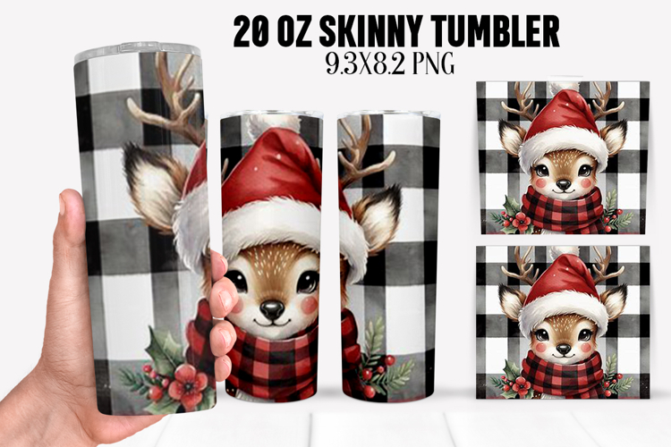 Christmas Deer Tumbler Sublimation ,20 oz Tumbler Wrap