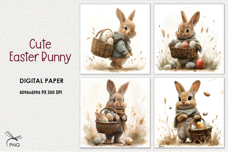Cute Easter Bunny digital paper