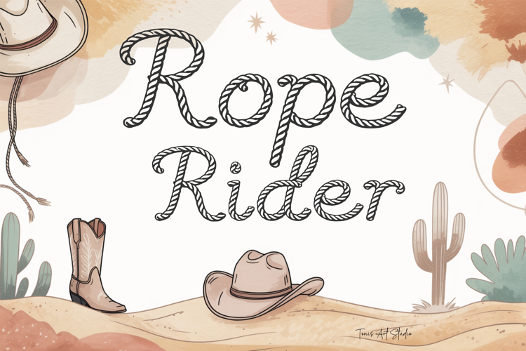 Rope Rider Font Cowboy Rope Font, Western Lasso Letters