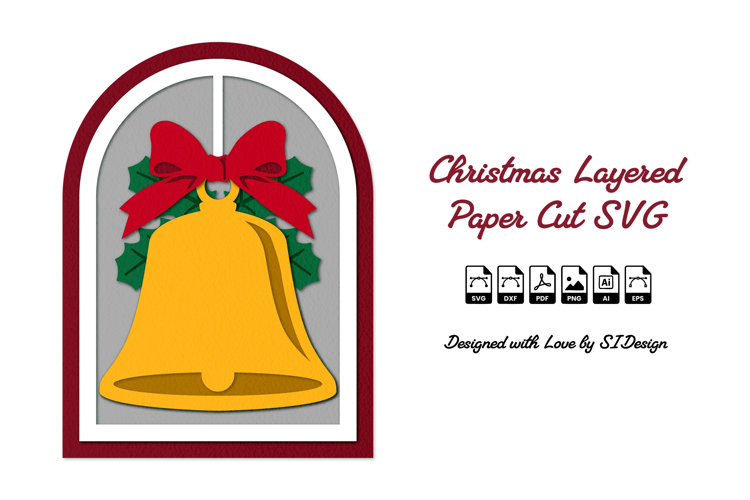 Christmas Layered Paper Cut SVG - 3D Holiday Papercraft
