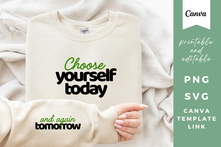 Self-Love Quote Graphic, SVG, PNG, Canva Template