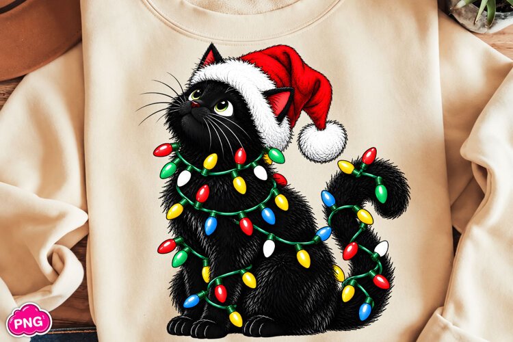 Cat Christmas PNG, Funny Christmas PNG, Trending Christmas example image 1