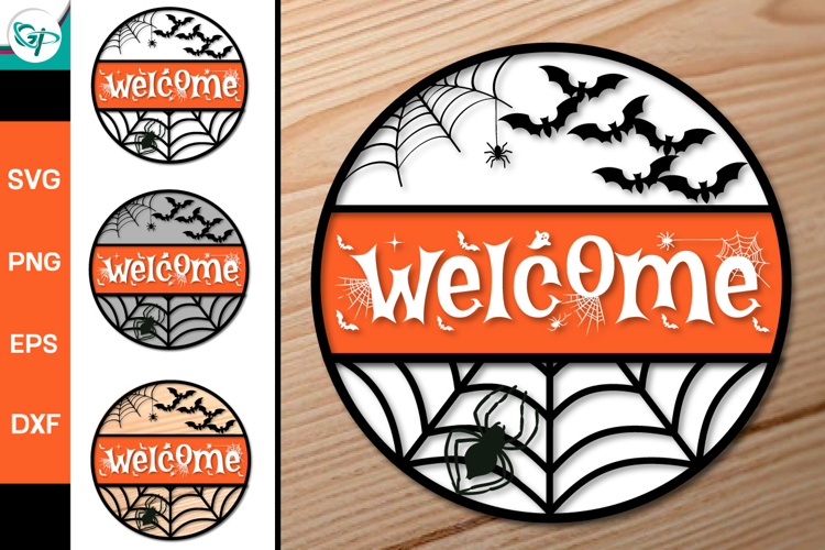 Halloween Round Sign SVG | Halloween Door Hanger SVG