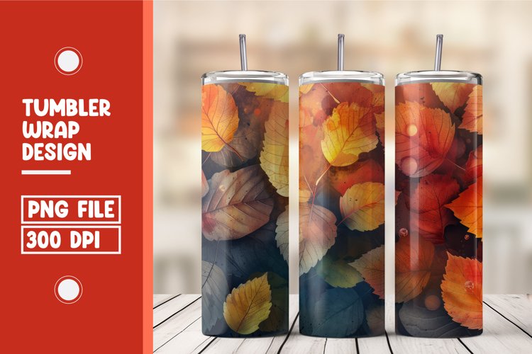 Autumn Leaves Tumbler Wrap Design