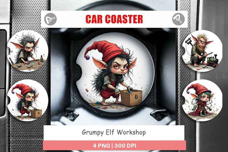 Car Coaster Grumpy Elf Workshop