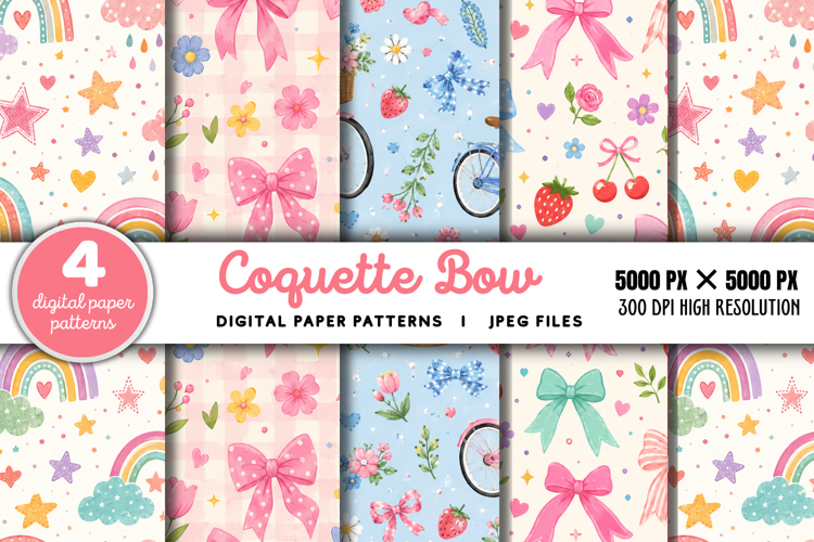 Coquette Bow Striped Background JPG