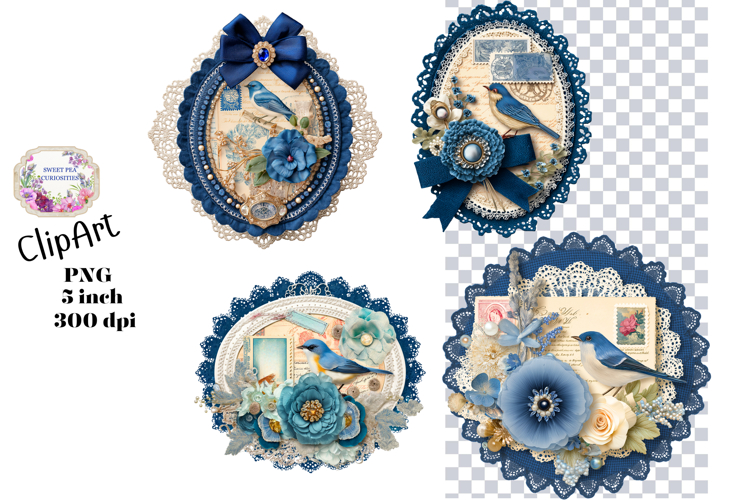 Flowers, Bird Material, Ephemera, PNG, Junk Journal, clipart