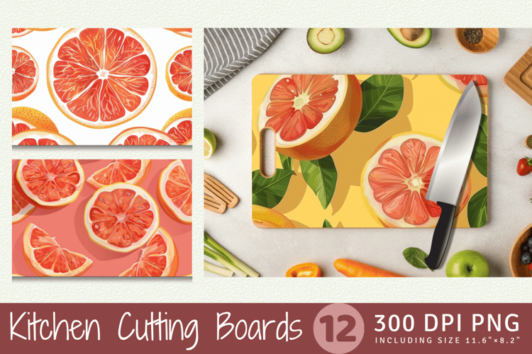 Grapefruit Cutting Boards sublimation Design
