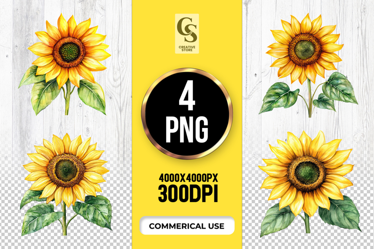 Watercolor Sunflower Clipart Image 8